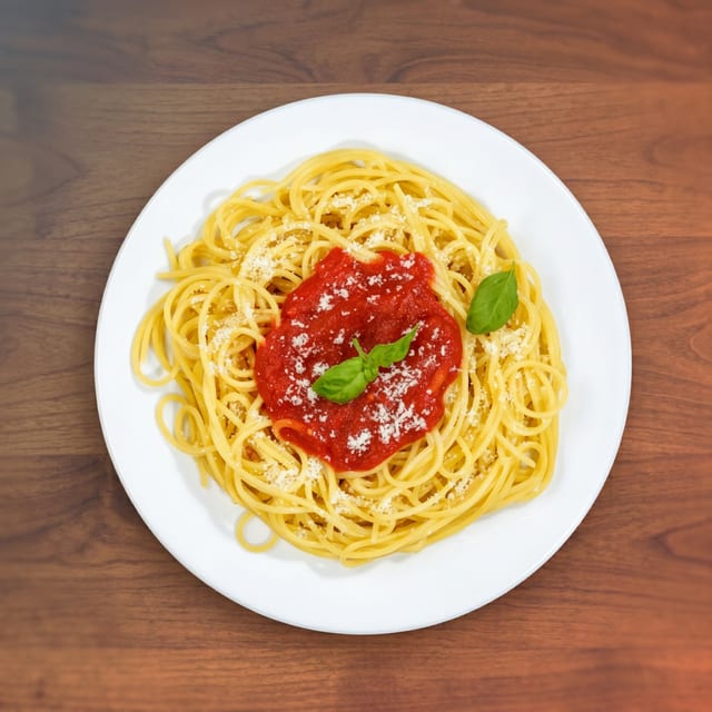 Pasta (Your Choice) with Tomato Sauce.