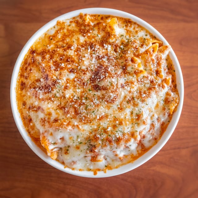 Baked Ziti Bolognese.